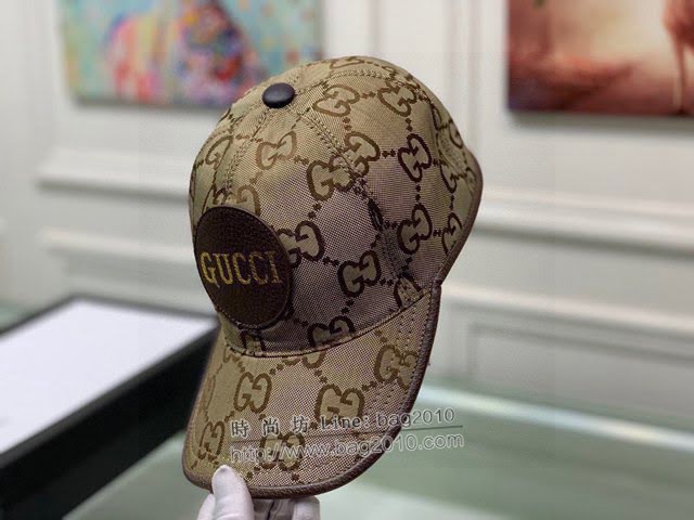 Gucci新品男士帽子 古馳GG印花棒球帽鴨舌帽  mm1377